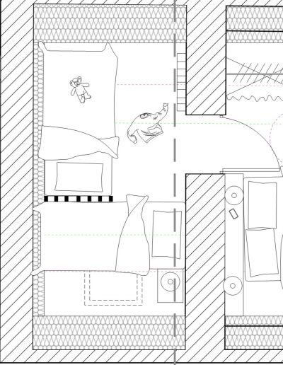 petite chambre avec 2 lits - optimisation et aménagement d’une maisonnette